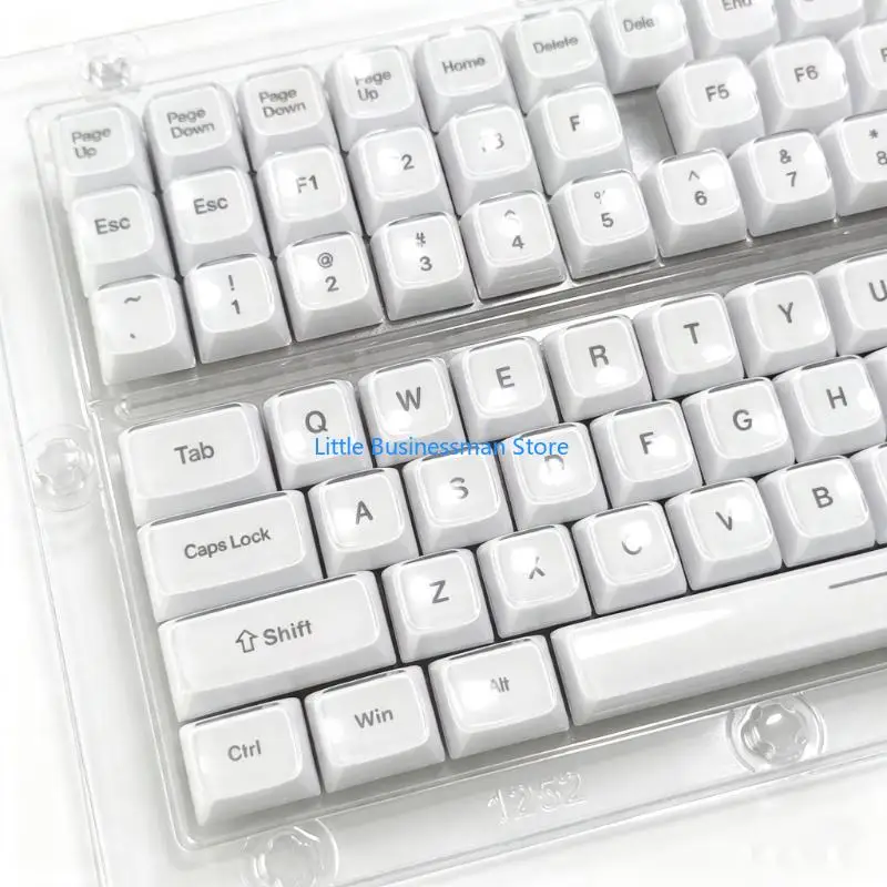 Mechanical Keyboard Keycap Set 132 MDA Profile Crystal Jellys Caps with Top Printed Legends for MXes Layout Set M76A