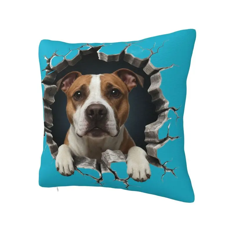 Staffordshire Bull Terrier Cushion Cover 45*45 cm Velvet Dog Lover Throw Pillow Case for Living Room Bedding Sofa Pillowcase