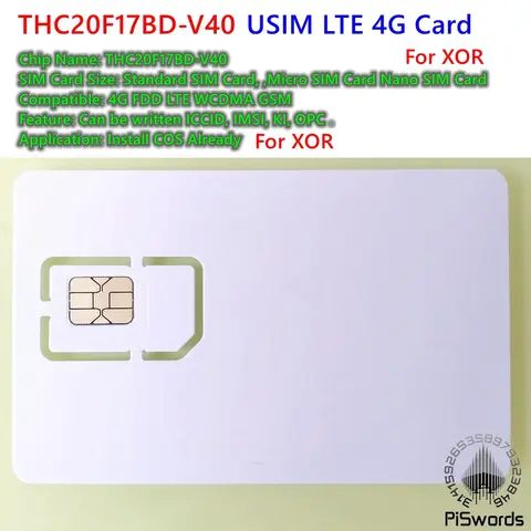 THC20F17BD-V40 Chip Writable Programable 4G Blank SIM Card Nano Micro USIM Card With Micro Nano Size FF 3FF 4FF 3 IN 1 For XOR