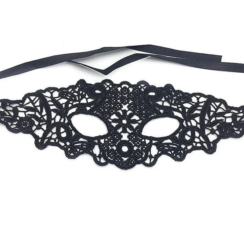 3pcs-Exotic Apparel Lingerie Women Hollow Lace Eye Mask Accessories Goggles Night Club