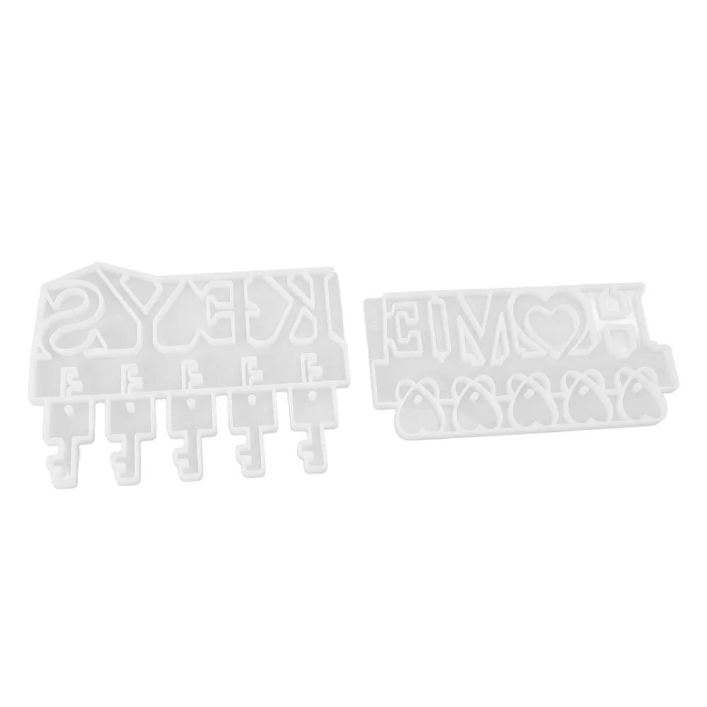2Pcs Portable White Key Holder Mold Silicone Different Specifications Silicone Mold Kit Resin Casting Mold Jewelry Making