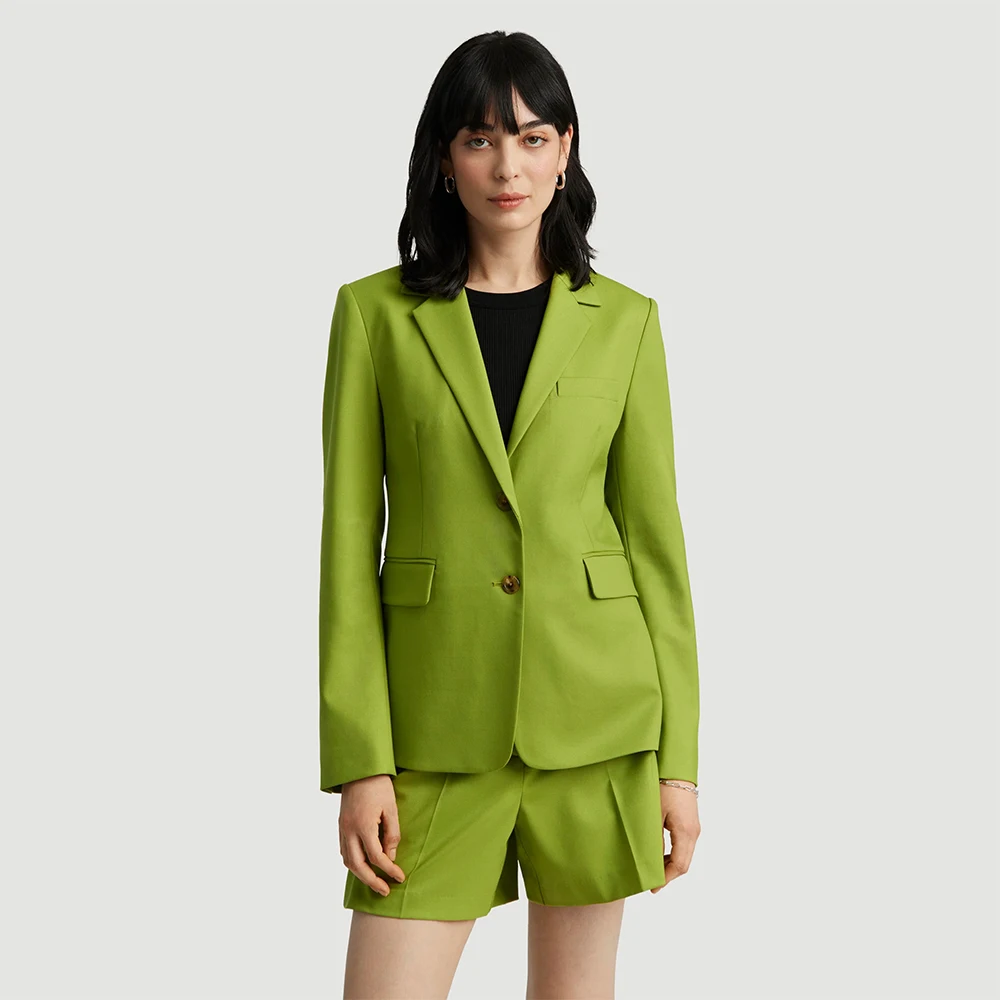 

Tesco Sage Green, женский костюм из 2 предметов, однобортный пиджак с клапанами и карманами, женский летний костюм, комплект из пиджака и шорт