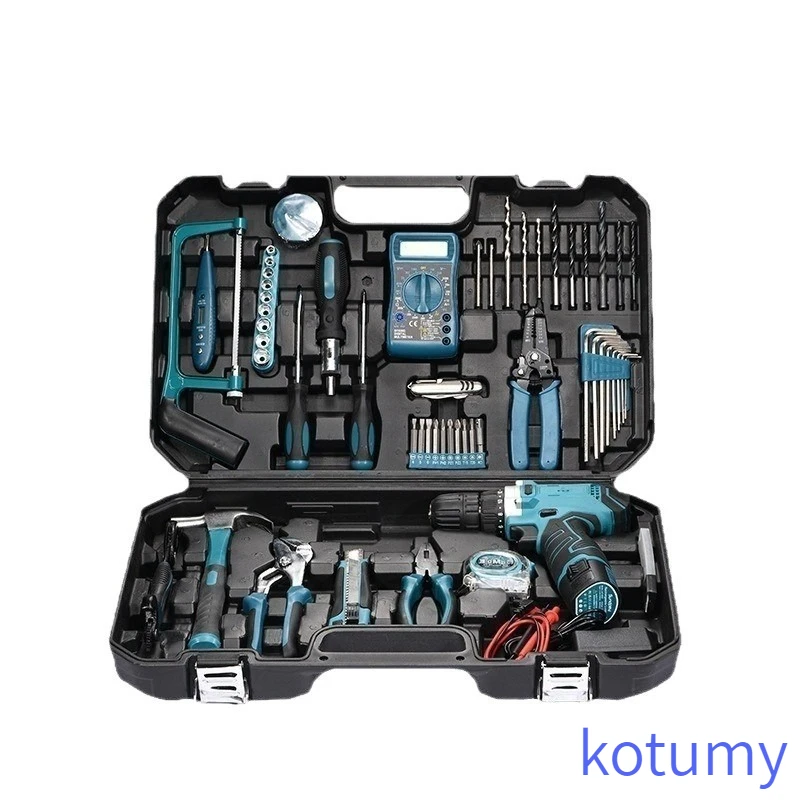 KOTUMY High Power Cordless Drill Kit Multi-function Household Tool Set with Accessories and Tool Bag for DIY Projects