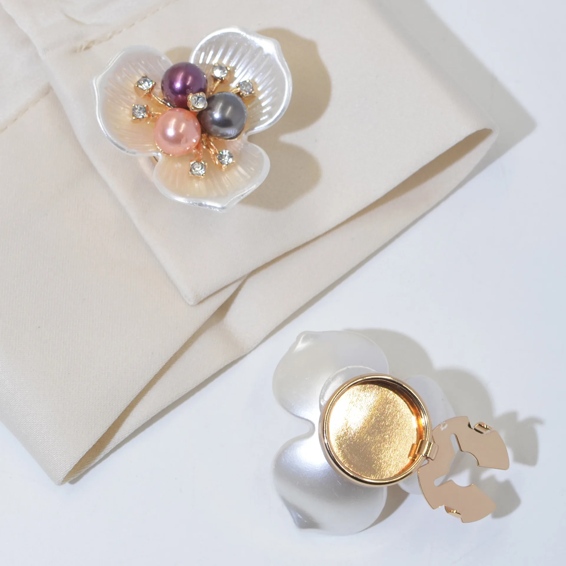 5pcs Luxury Rhinestone Button Covers Shirt Cufflinks Turtle Clasps Button Caps Clothing Accessories Shirt Cufflinks Turtle Clip