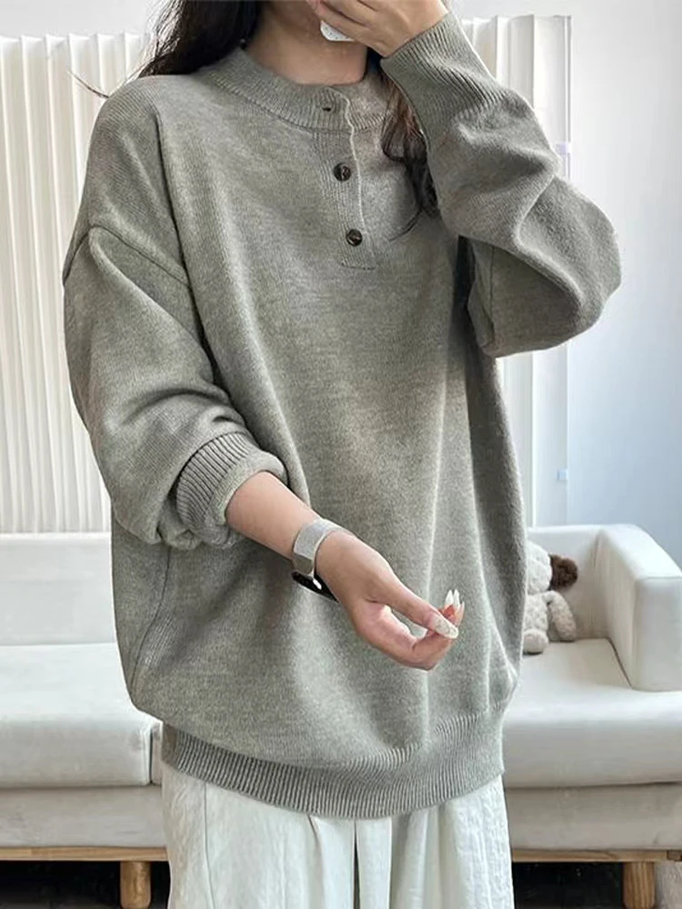 

Мужской трикотажный джемпер Cleanfit с воротником Генри, серый, с цветочным узором, в расслабленном стиле, осенний, стандартной толщины, из недеформируемой ткани