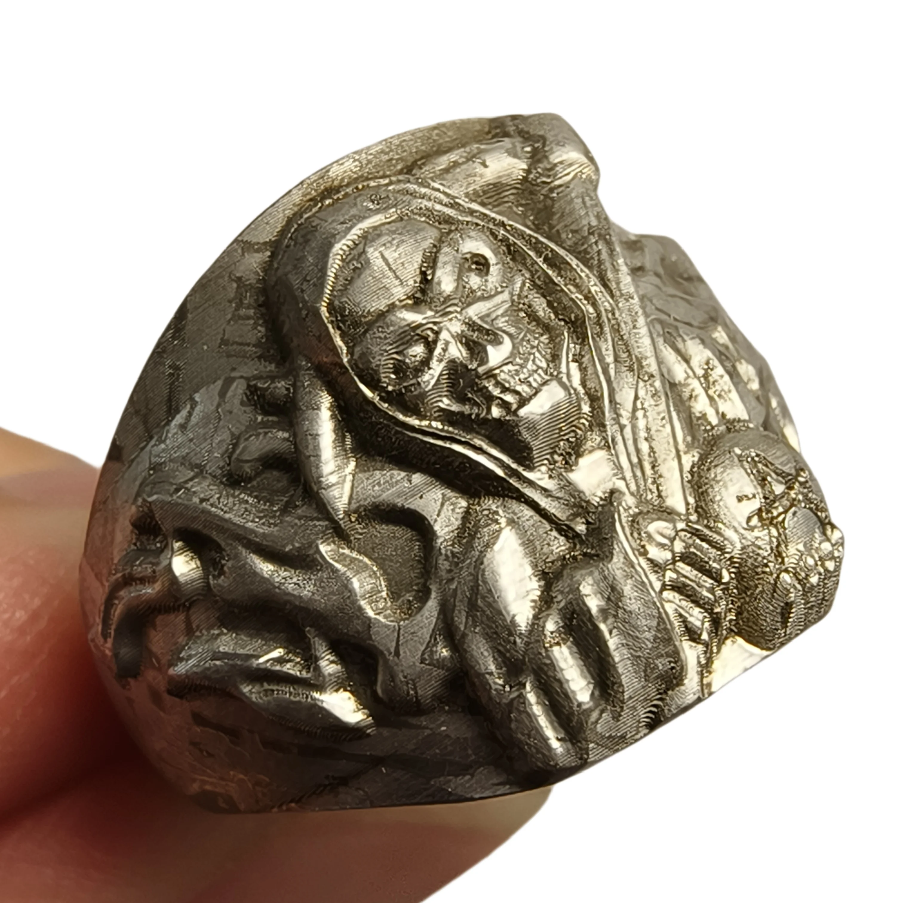 

Muonionalusta meteorite Ring Natural iron meteorite pendant MeteoriteHandmade Carving craft jewelry Meteorite Ring-L