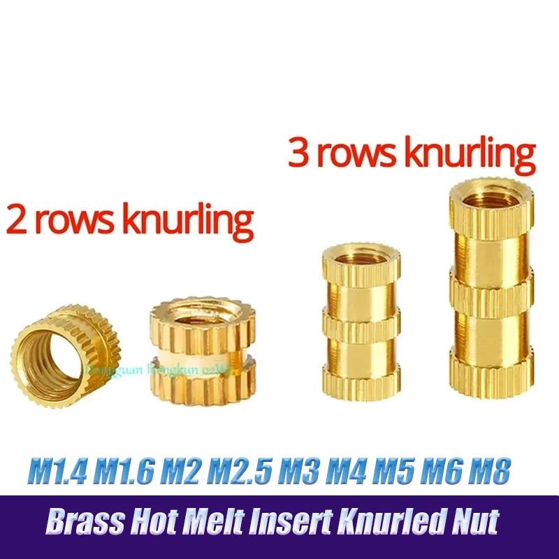 

30/50pc/lot 1/4 Brass Heat Threaded Insert Nut Inch Size Knurled Hot Melt Molding Injection Embedded Insertion Nut of 3D Printer