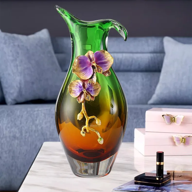 DSA Creative Light Luxury Modern Simple Enamel Color Craft Vase Living Room Dining Table Xuan Cabinet Ornament Flower Arranger
