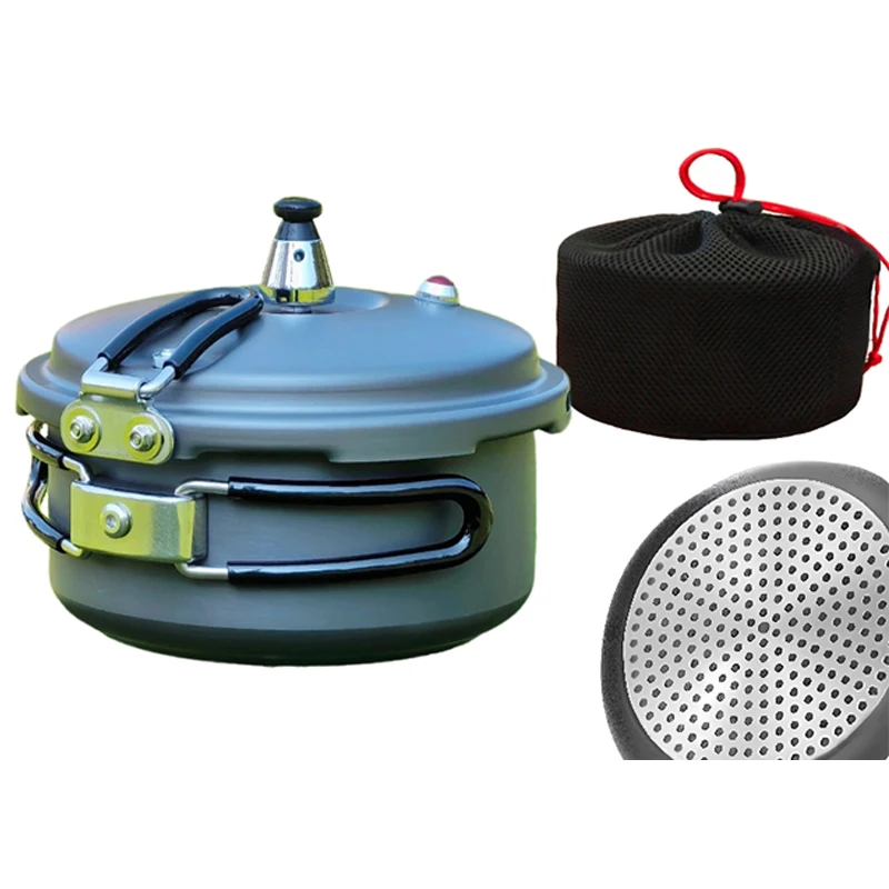 2L 경량 휴대용 접이식 야외 압력솥 (고산 캠핑, 수프 요리 및 다용도 압력 조리용)