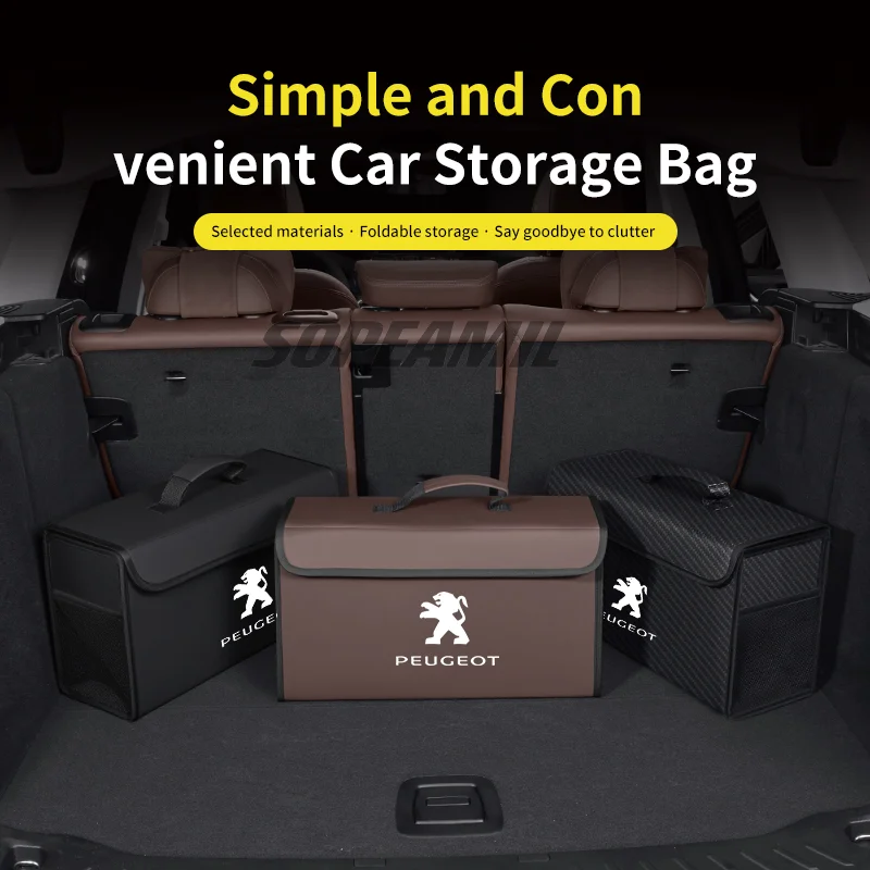 Car Trunk Organizing And Storage Box For  Peugeot 106 108 206 207 208 301 307 308 406 407 408 508 607 2008 3008 5008 RCZ Rifter