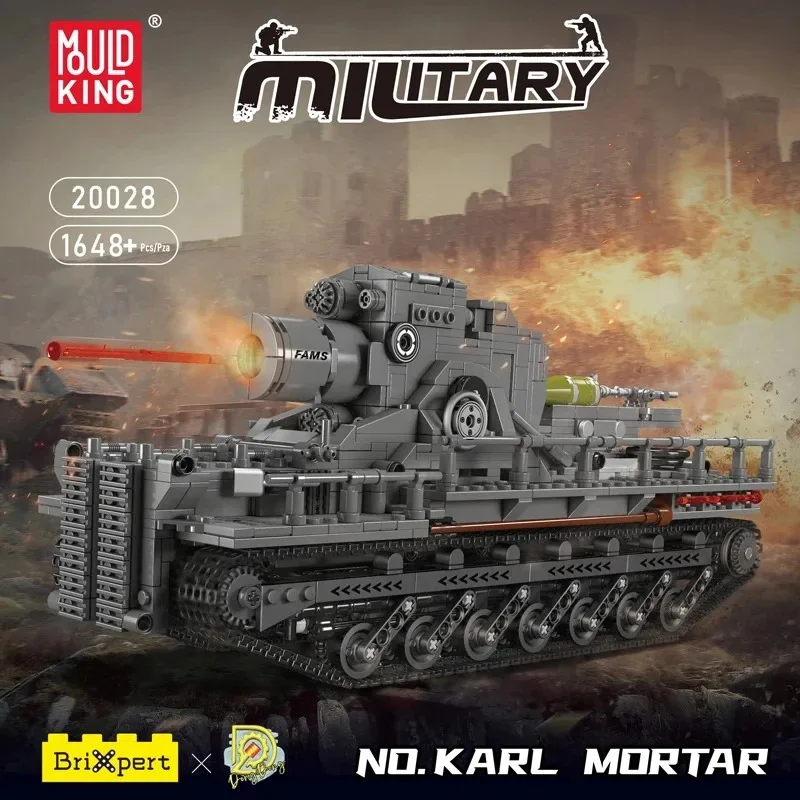 

MOLD KING 20028, военный пульт дистанционного управления, строительный блок танка, модель стумана Карла, сборка, танк, кирпич, игрушки для детей, подарки для мальчиков