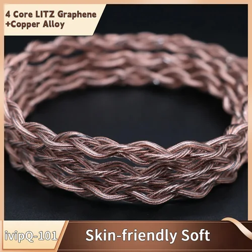 Imagen 2 del producto Enchufes modulares tipo L ivipQ-101 MMCX/0,78mm 2PIN QDC 2,5/3,5mm/4,4mm 4 Core LITZ Graphene + Cable de auriculares de alta gama de aleación de cobre