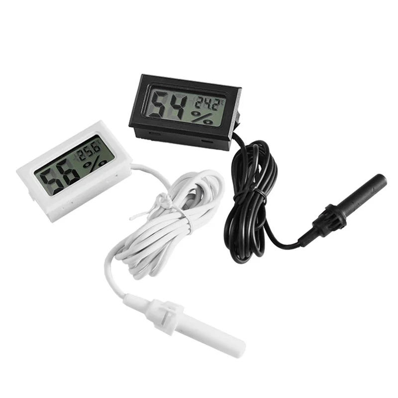 Mini LCD Digital Thermometer Hygrometer Temperature Indoor Convenient Temperature Sensor Humidity Meter Gauge Instruments Cable