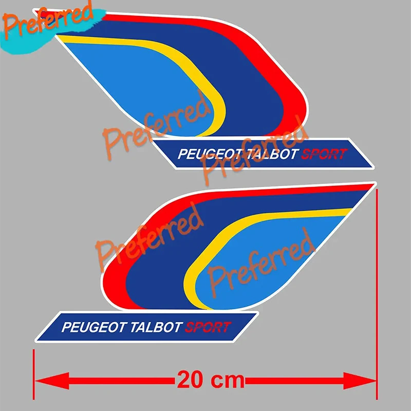 Hochwertige Aufkleberstreifen für Peugeot 205 Sport GTI Kühlergrill 21cmx4,5cm BA224 Auto-Aufkleber Vinyl Wasserdichtes PVC