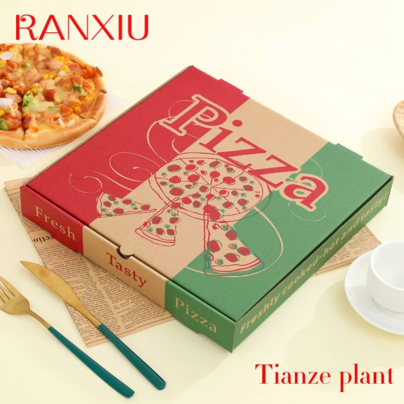 Custom Heepack 12" Customize Print Disposable Eco Friendly E-flute White Corrugated Paper Strong Pizza Box