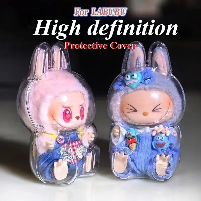 

Transparent Protective Cover for Labubu Monster Toy Elf Doll Cover Storage Box Cute Elf Plushie Display Cover for Party Dolls