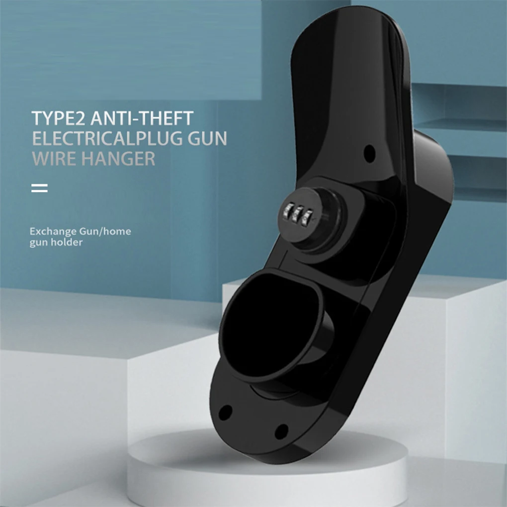 EV Charger TYPE 2 Holder with lock Hang Cable Hook For Electric Car Wall Mount Charger Bracket Connector