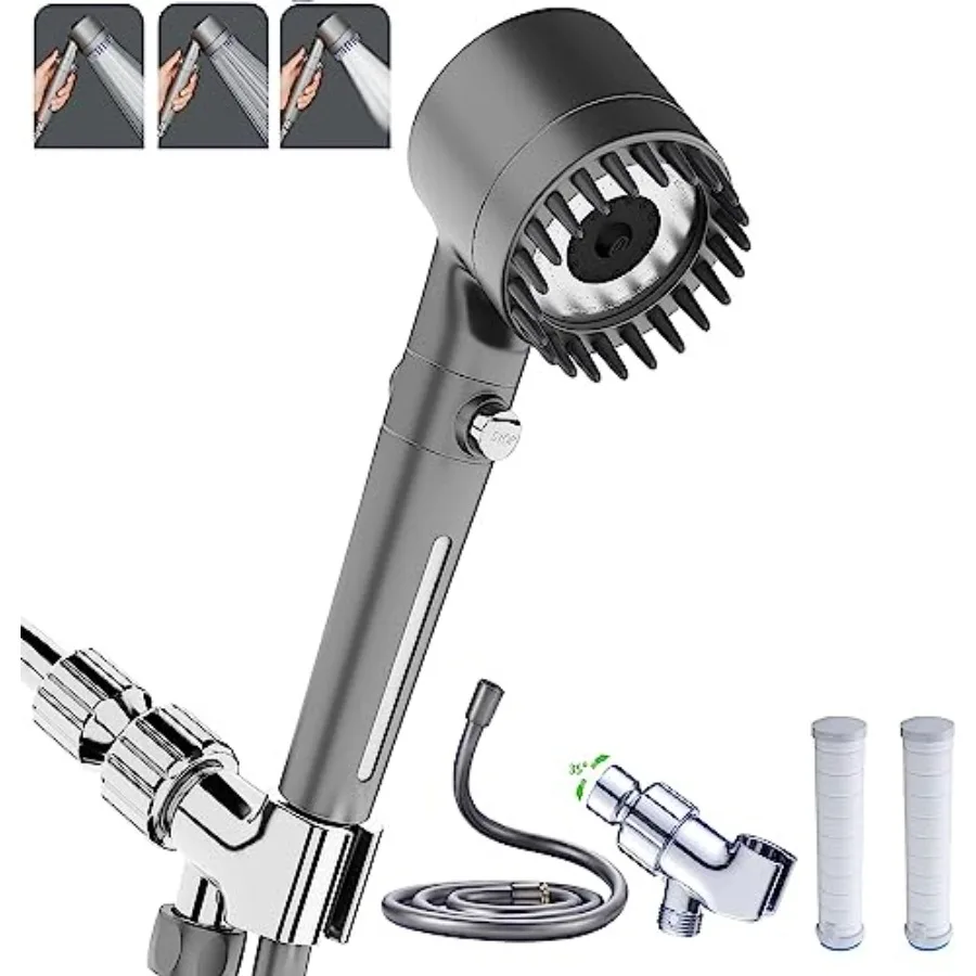 

Shower Head with Handheld, Shower Heads High Pressure, High Flow Even with Low Water Pressure-Hand Held Showerhead Set, 3 Modes