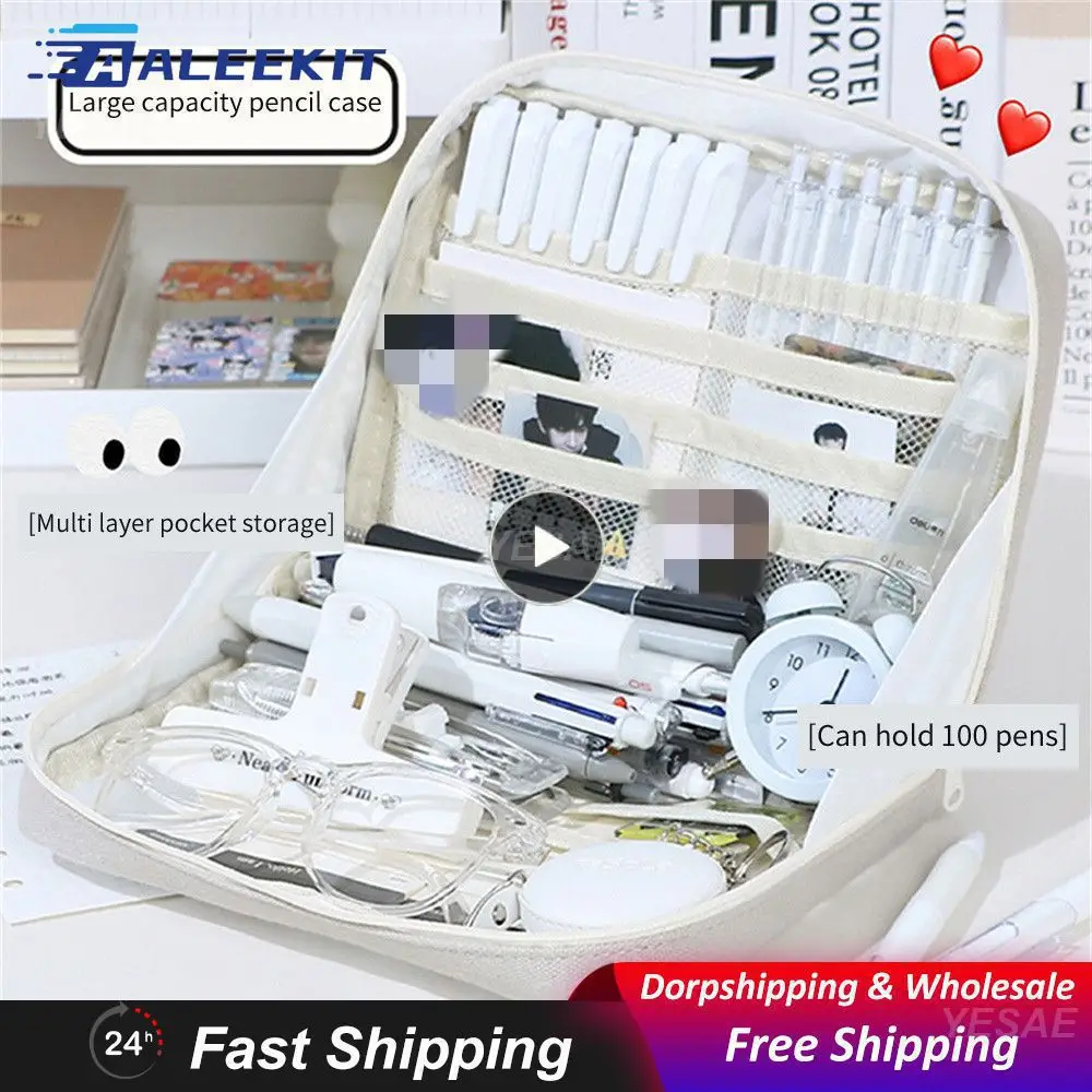 Pencil Case Suitable For Placing Various Stationery High-capacity Fashion Design Minimalist Style Pencil Box Aesthetics Backpack