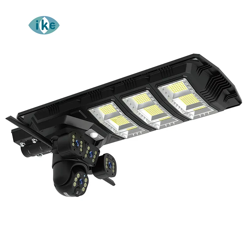 V380pro 450W Solar Street Lamp With Camera And Data Wifi 4G SIM Card 3 Lens 8MP 4K PTZ Camera Waterproof 2000mAh Security Camera