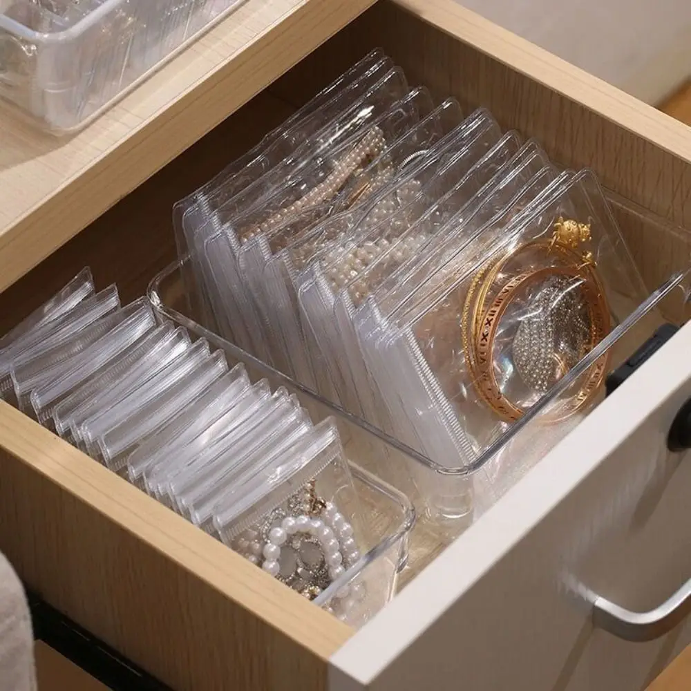 

Transparent Jewelry Packaging Bags Exquisite Anti-oxidation Earrings Ring Storage Pouch Jewlery Case Ear Studs Case