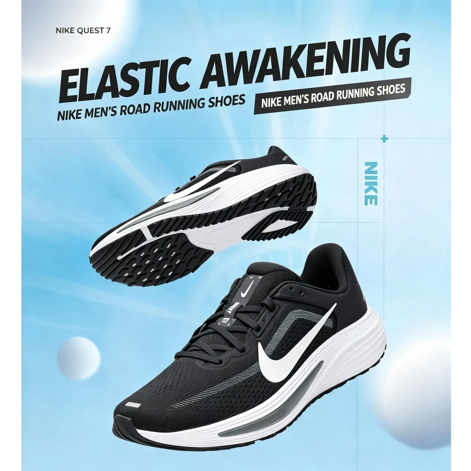 Hot NIKE Men's QUEST 7 Mesh Sports Cushioning Support Running Shoes IM6368-005