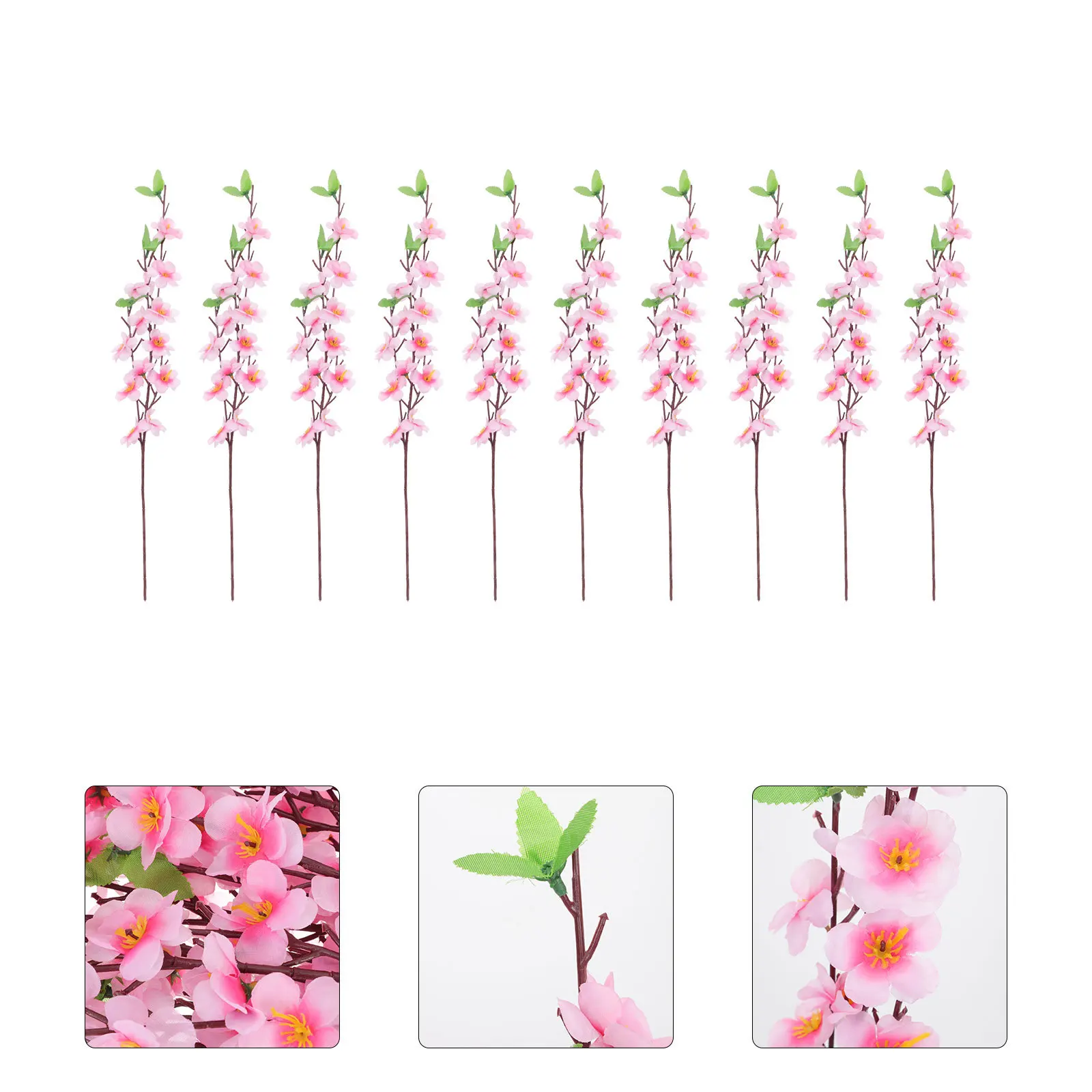 

10pcs Artificial Peach Blossom Branches Simulation Flower Branch For Home Decor Party Wedding Valentine'S Day Decoration Fake