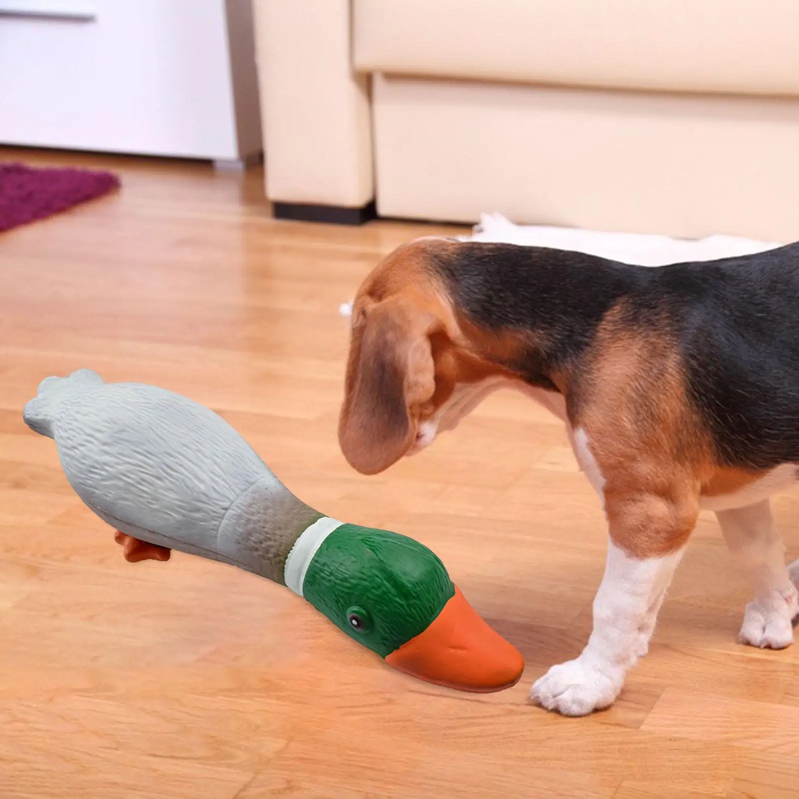 Stockente Ente Hundespielzeug, Trainings-Kauspielzeug für Hunde, quietschendes Spielzeug zum Laufen, aggressive Kauer, Hunde, kleine, mittelgroße und große Hunde, kauen