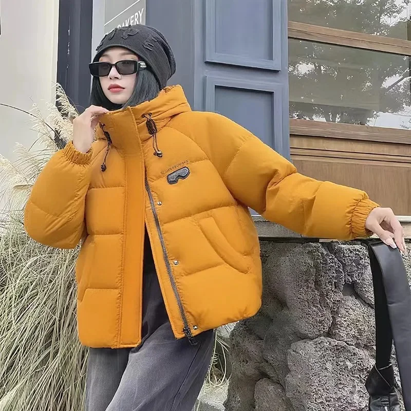 

Новые зимние корейские женские парки с капюшоном на пуху, хлопковая стеганая куртка, женское пальто, плотная теплая короткая верхняя одежда, женская верхняя одежда
