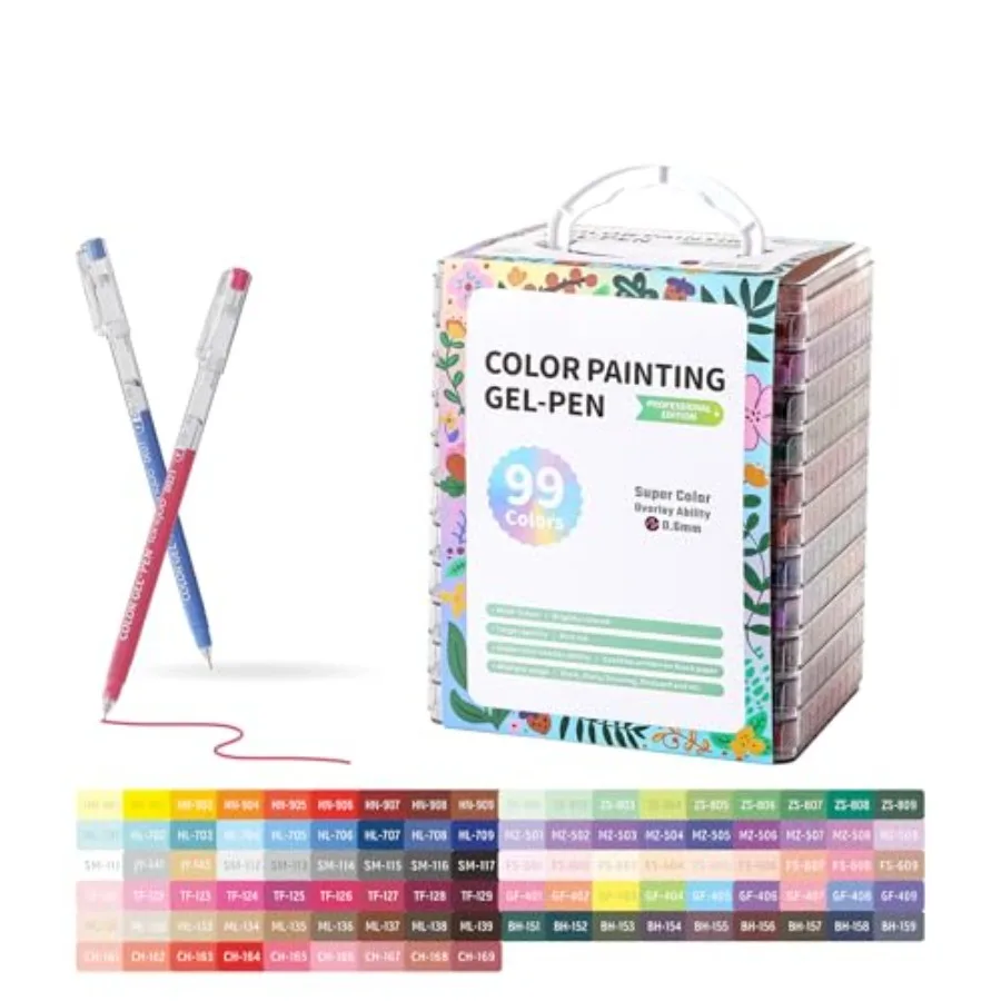 

Набор цветных акриловых гелевых ручек с быстрым высыханием, тонкий наконечник 0,6 мм, для раскрасок для взрослых, рисования, ведения дневников, художественных работ и т.д.