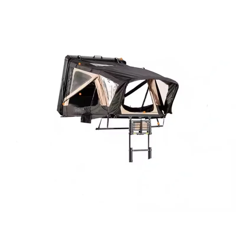 Outdoor new hot-selling camping roof tent hard shell waterproof sunscreen cover free of construction