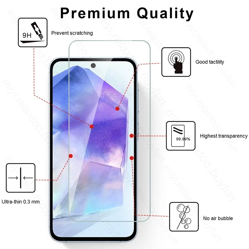 Samsung A55 5G Hülle 8In1 Kameraobjektiv Displayschutzfolien für Samsung Galaxy A15 A25 A35 A55 5G Schutzglas A 15 25 35 55 2024