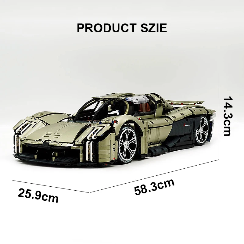 Guly 10626 MOC Aangepaste technische voertuig Supar Sportwagen Hypercar Model Bouwsteen Baksteen Diy Puzzel Speelgoed Verjaardagscadeau voor kind