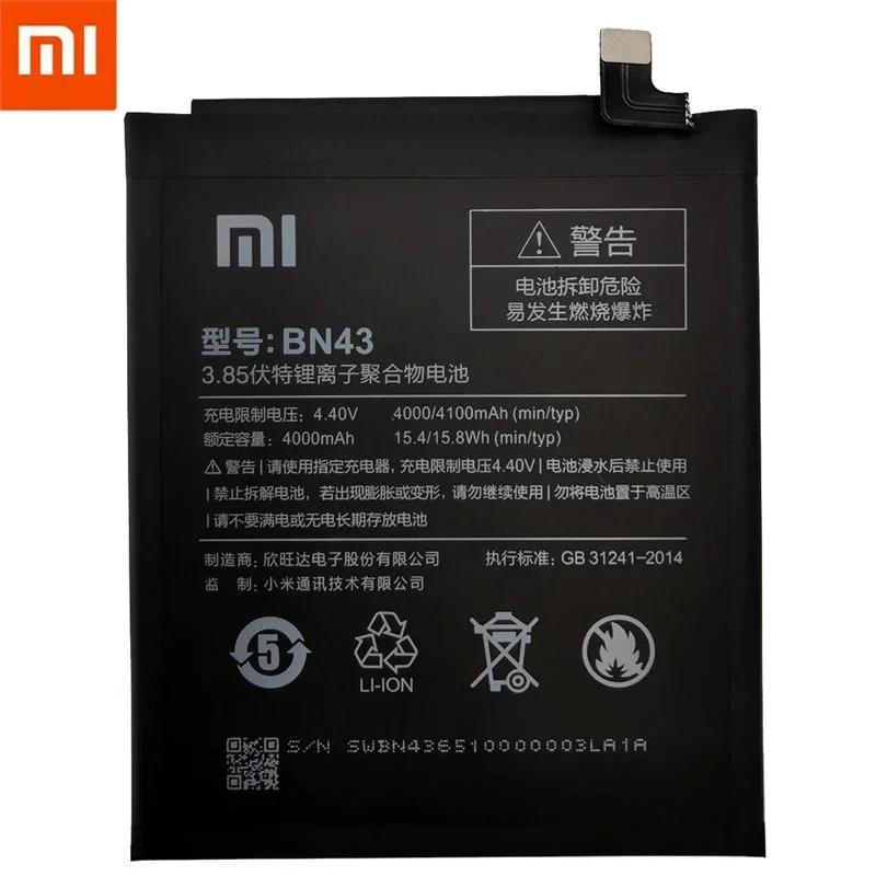 2024 años 100% batería Original Real 4100mAh BN43 para Xiaomi Redmi Note 4X Note 4 Global Snapdragon 625 baterías de teléfono Bateria