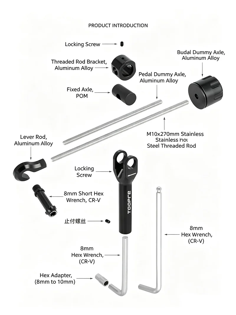 TOOPRE Kurbelschrauben-Entfernungswerkzeug 8/10 mm Schraubenschlüssel für SRAM DUB Kurbelgarnitur Fahrradkurbelabdeckung Demontage-Reparaturwerkzeug – Detail 5