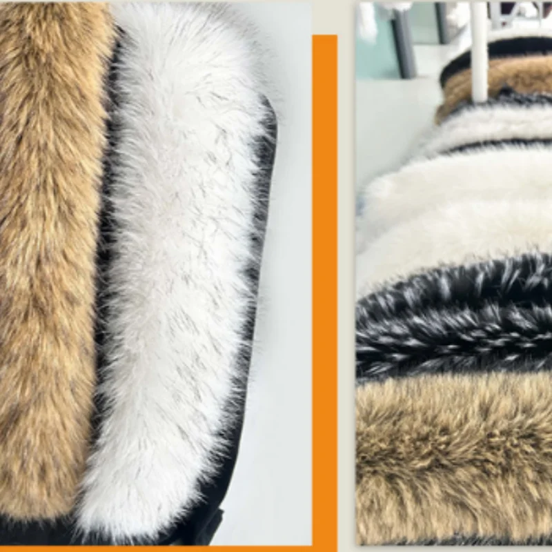 Kapuzenpullover mit Kunstfellbesatz, Plüsch-Fellkragen, Wintermantel, Fellkragen für Kapuze, Kragen, Schal, Daunenmantel, Kapuzenfell, Warmer Schal, Kunstfell. – Detail 3