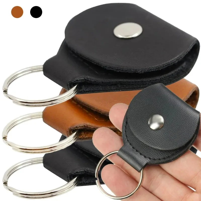 Mini bolsa de almacenamiento para púas de guitarra estilo prensa, Material de cuero PU, estuches para púas de guitarra, bolsa, herramientas de almacenamiento de accesorios para instrumentos musicales