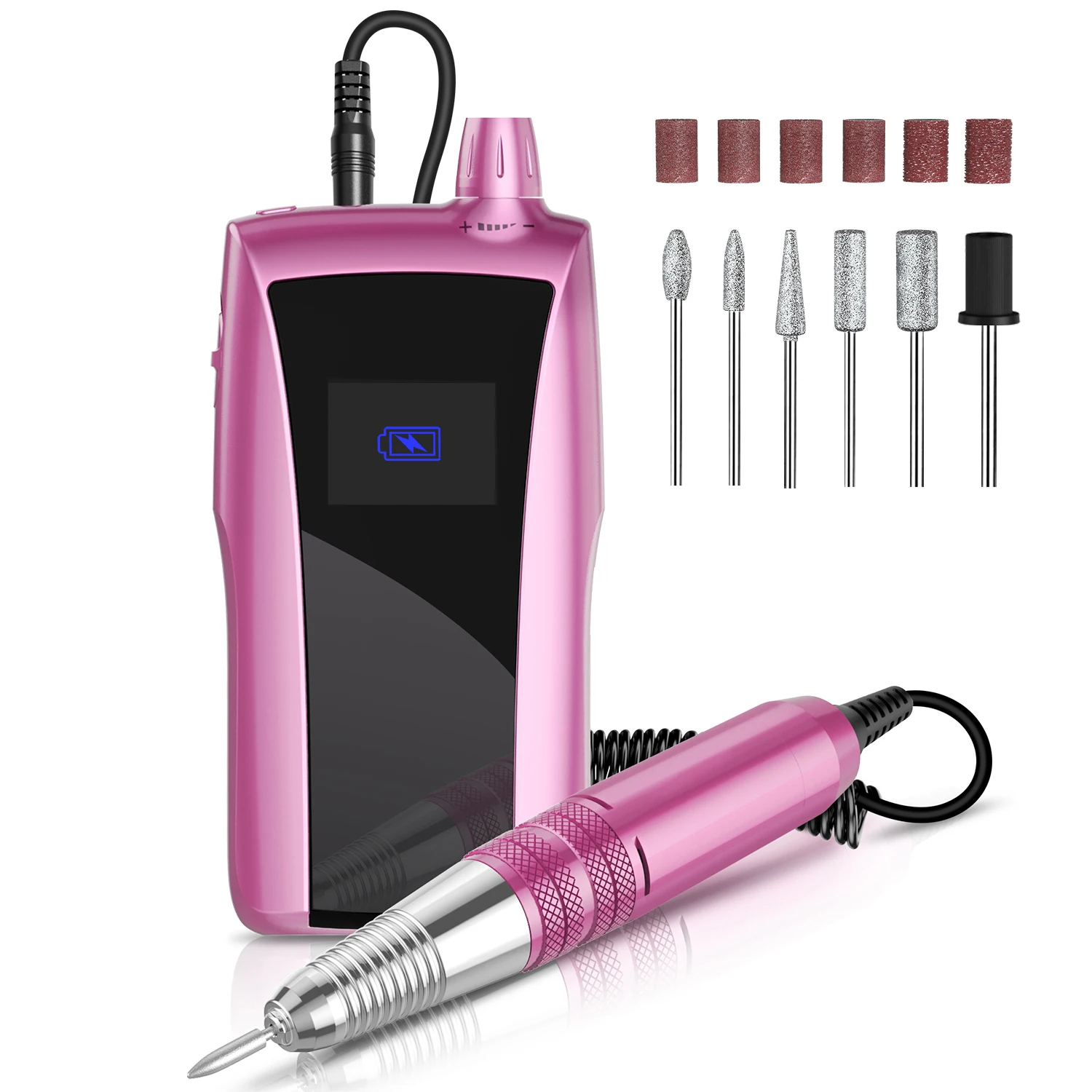 30000RPM Rechargeable Manicure Professional Electric Nail Drill, Portable Electric Nail File Manicure Tool With Nail Drill Bits