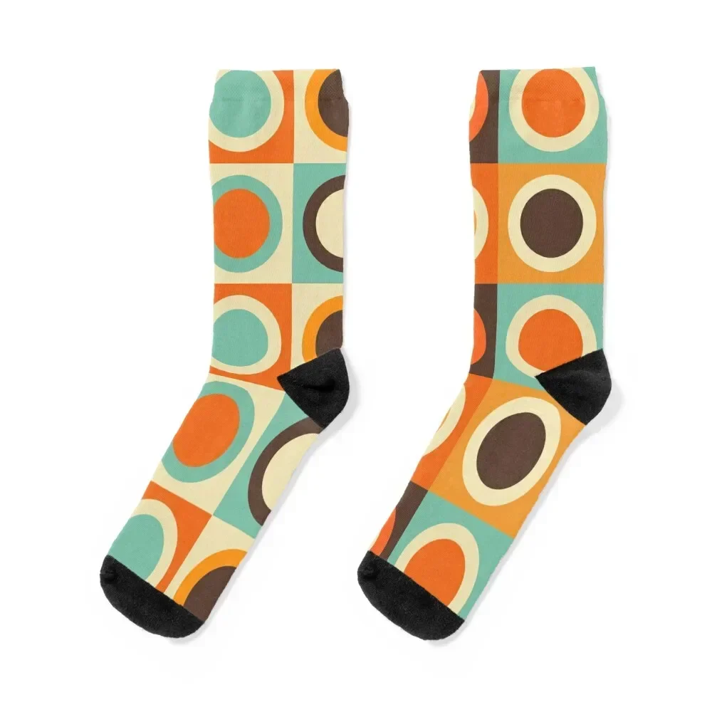 

Retro 60s 70s - Simply Groovy - Funky Vintage Bohemian Pattern Socks hockey halloween bright garter Socks Ladies Men's