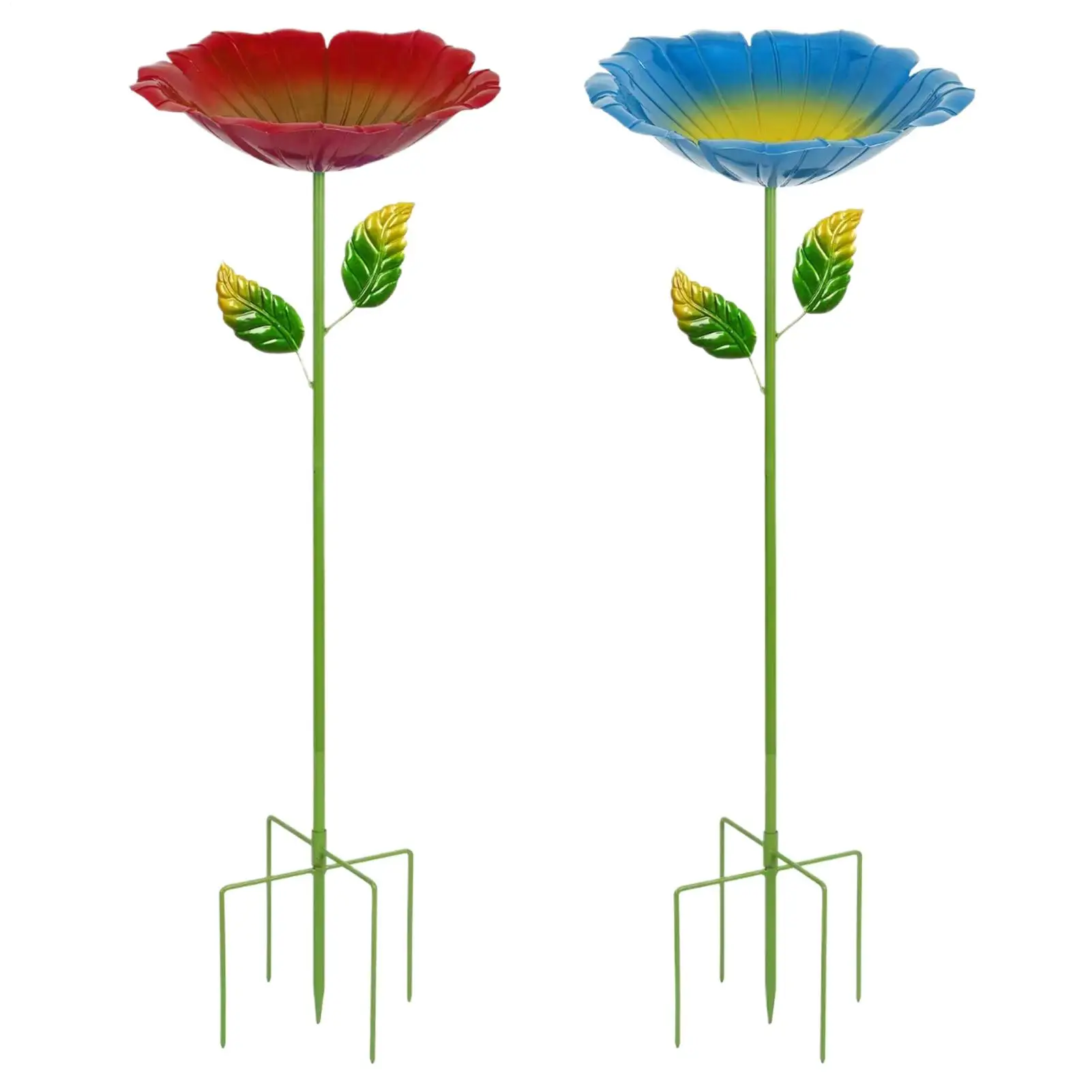 Bee Bath Flower Shaped Garden Stake Bird Water Feeder Outside Butterfly Drinking Station for Patio Backyard Porch Yard Lawn
