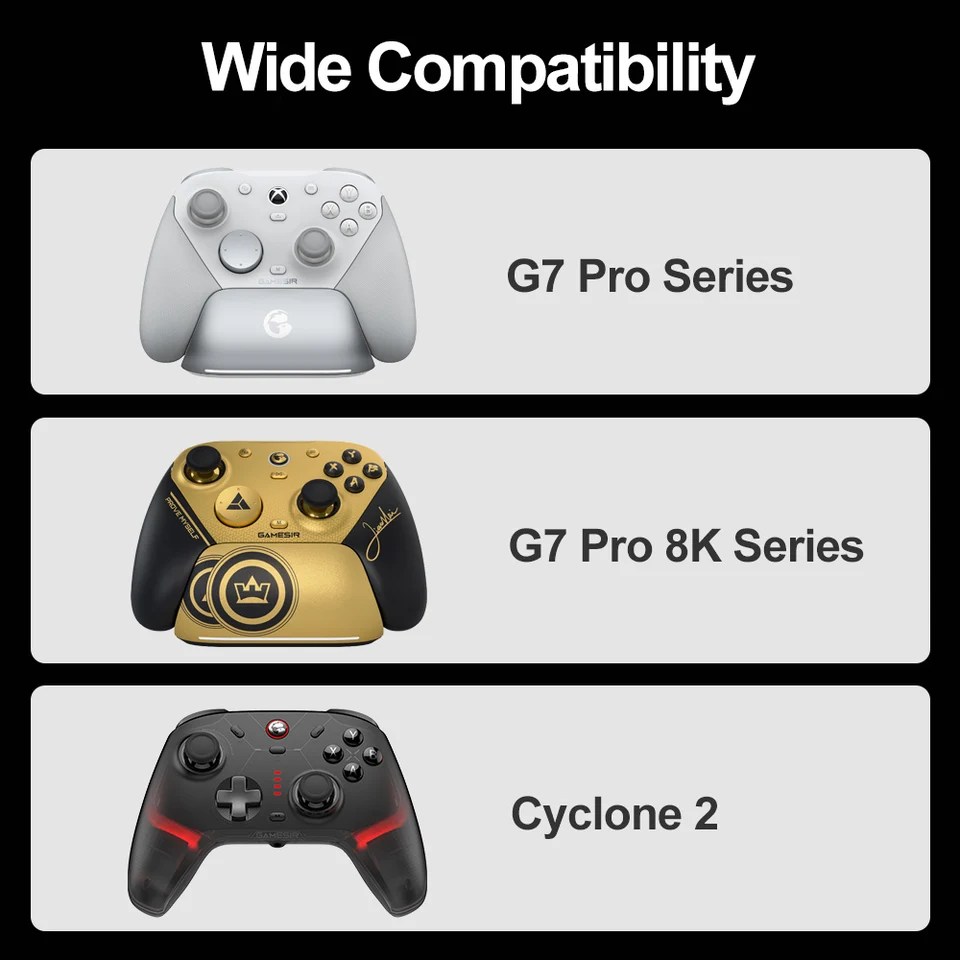 Tapas de Joystick Desmontables para GameSir G7 Pro, G7 Pro 8K, Cyclone 2 y G8 Plus Accesorios de Gamepad con Construcción de Silicona y Anillo de Acero 3