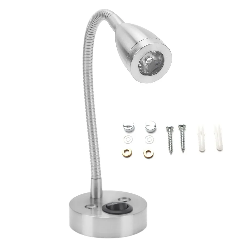 

360 Degree Swivel RV LED Light Silver/Black/Nickelage/Chrome Warm White Light Gooseneck Light Flexible Light for DC 12V to 24V