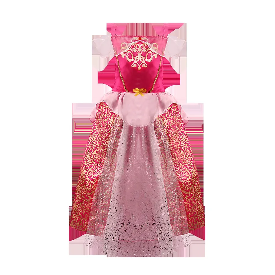 Girls Princess Dress Children Christmas Party Sleeping Beauty Costume Kids Blue Pink Fancy Disguise Birthday Gift Aurora Costume