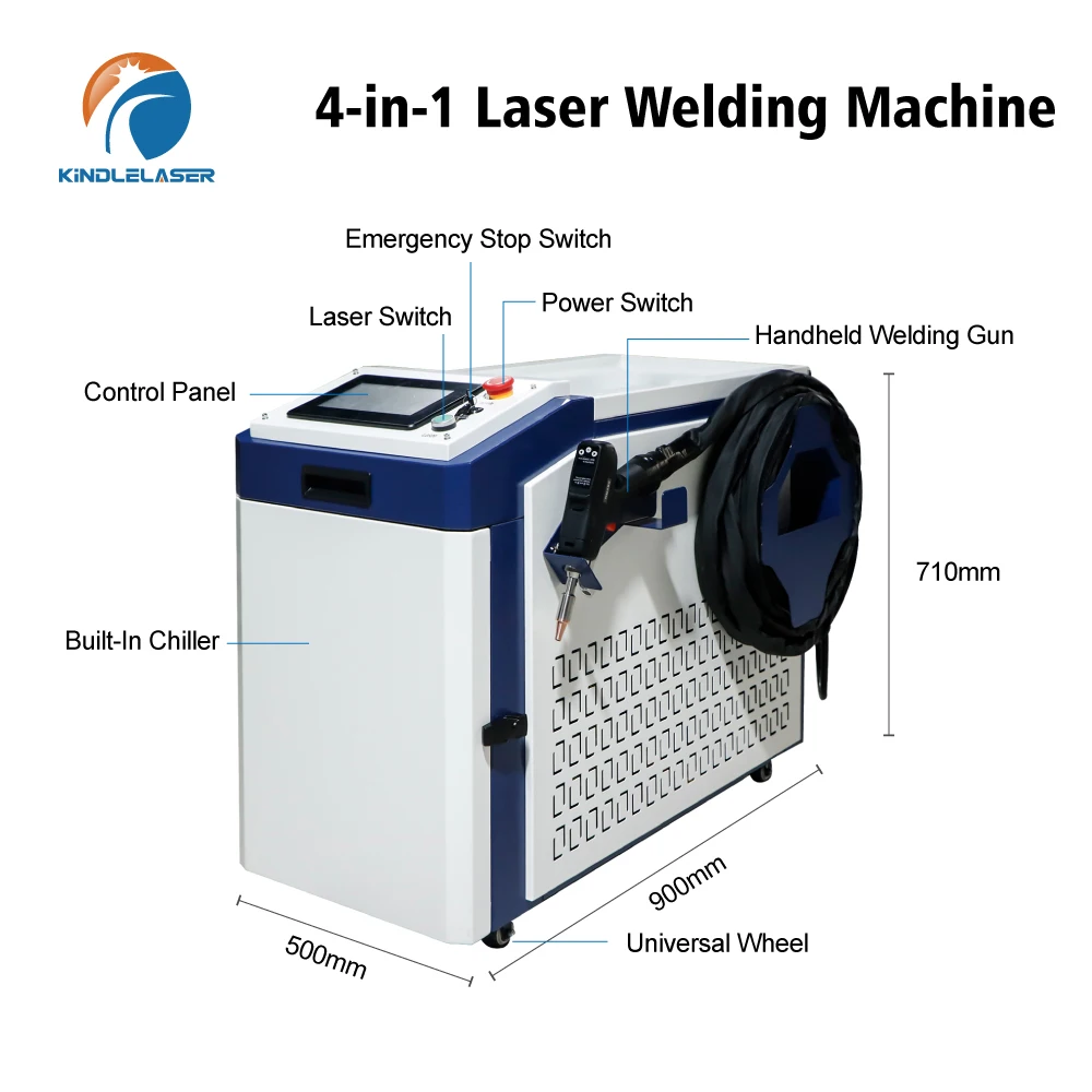 Small Water-cooled Handheld Fiber Laser Welder/Cutter 3000W Metal Laser Cleaning Machine