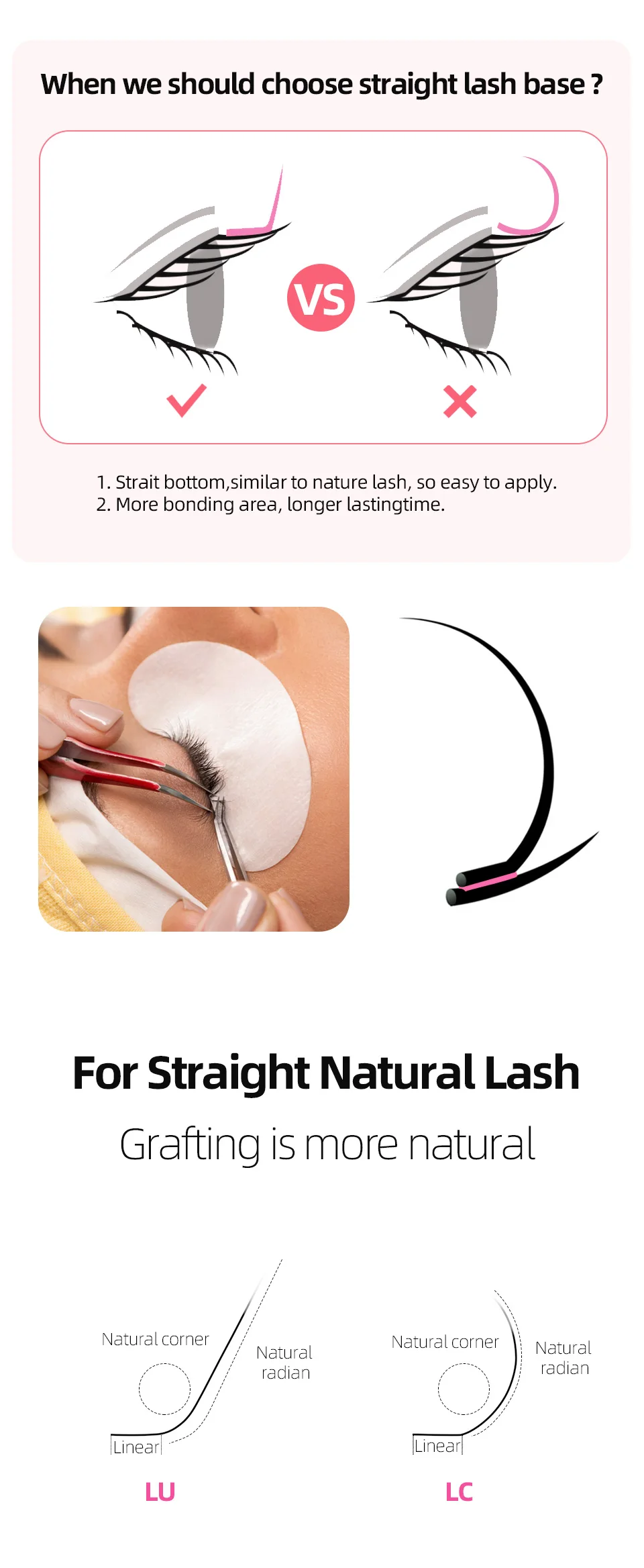 Lashrujade L L+ LC LD LU(M) Curl Einzelne Wimpernverlängerung Natürliches weiches Kunstnerz Russisches Volumen Make-up L M Wimpernzubehör – Detail 22