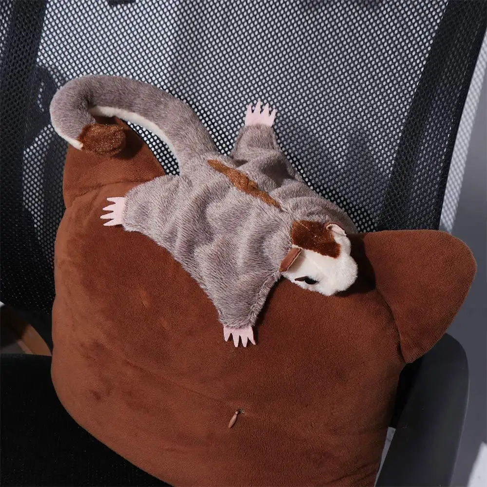 لعبة طائرة شراعية مغناطيسية من القطيفة محشوة منفوش على شكل حيوان طائر من القطن محاكاة ناعمة دمية السنجاب الطائر الأسترالية