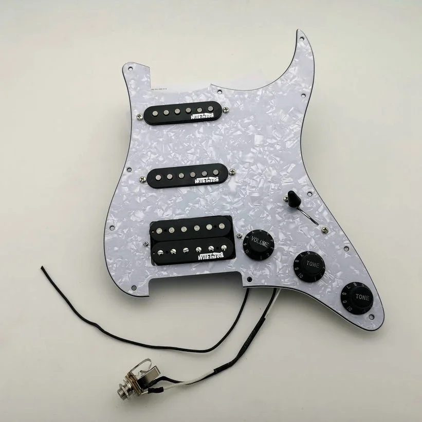 

Double coil pickup ST Electric guitar pickup Wilkinson Alnico 5 pickup HSS Pickguard pickup cable assembly black set