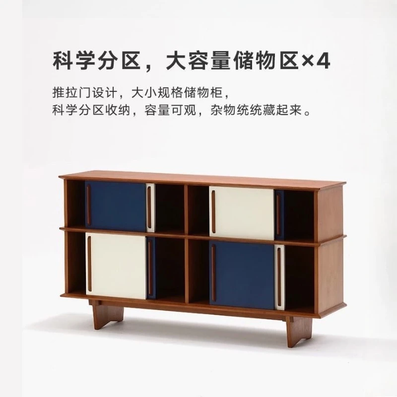 

Medieval style solid wood dining side cabinet, living room against the wall storage, retro style small apartment storage