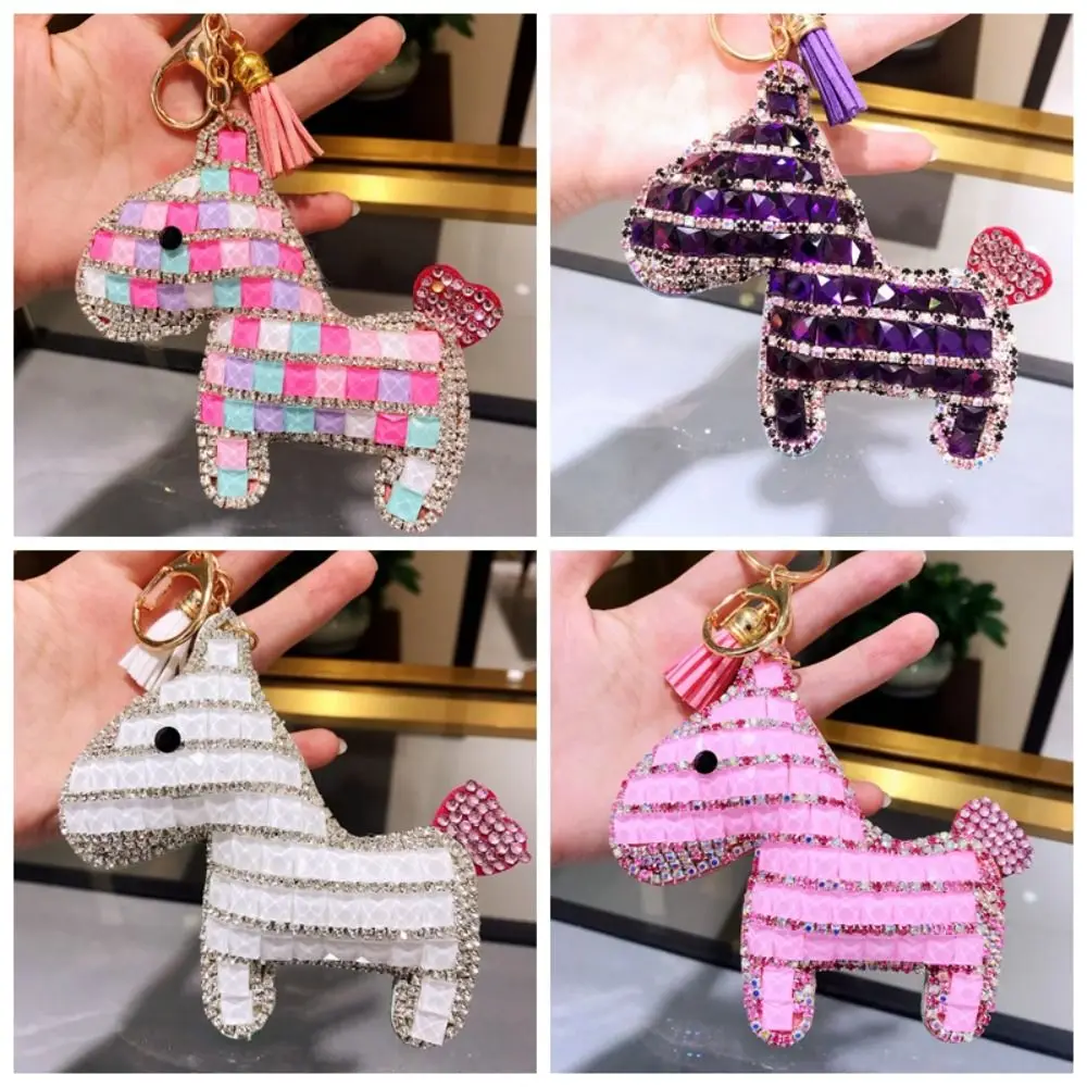 Portable South Korea Bore Pony Keychain Creative Cartoon Car Key Ring Cute Fashionable Bag Pendant Student