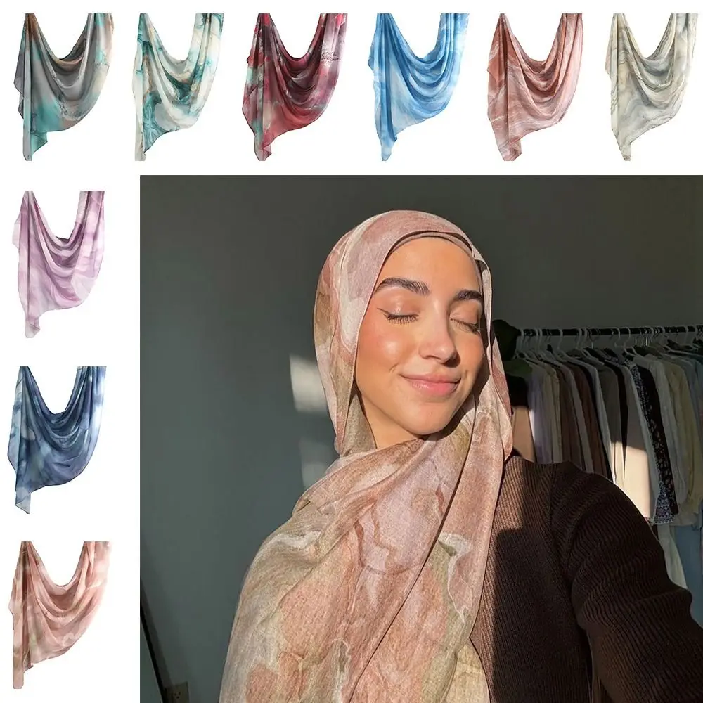 

Модная шаль серии акварелей, мягкая дышащая солнцезащитная длинная накидка, гладкая женская шаль Indah